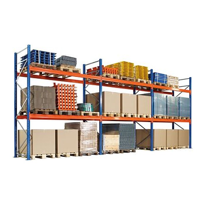 SCHULTE Palettenregal 46826-N orange, blau, silber 844,4 x 110,0 x 500,0 cm
