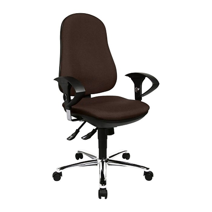 Topstar Bürostuhl Support ®Syncro Deluxe, 8559U G08 Stoff braun, Gestell chrom