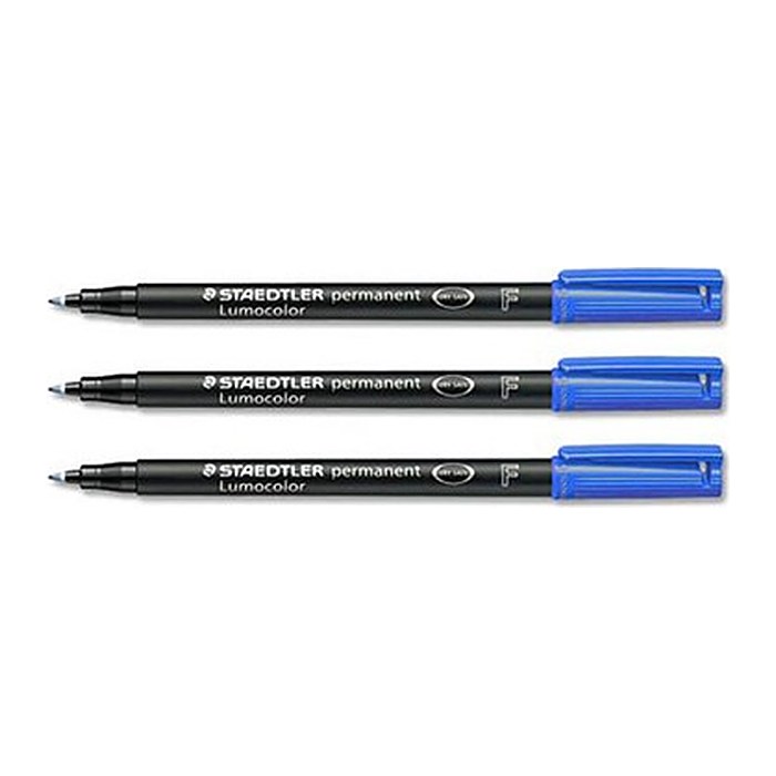 STAEDTLER Lumocolor Folienstifte blau 0,6 mm permanent, 10 St.