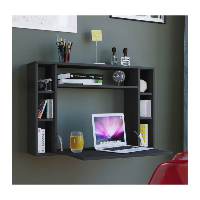 VCM my office Wandila Wandschreibtisch schwarz rechteckig, hängend schwarz 90,0 x 20,0/67,0 cm