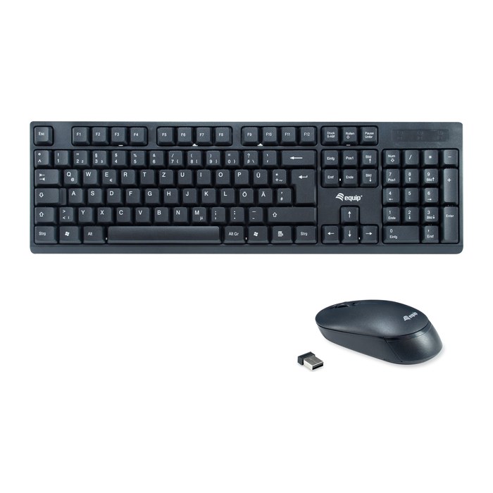 Equip Kombi Wireless Tastatur+Maus DE schwarz