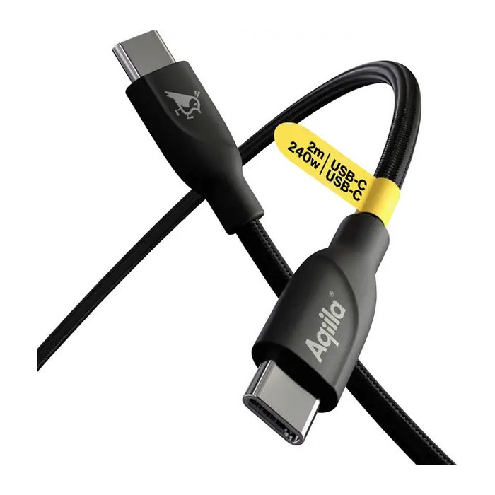 Aqiila® CB12 Ladekabel schwarz, Kabellänge: 2,0 m, 240 Watt