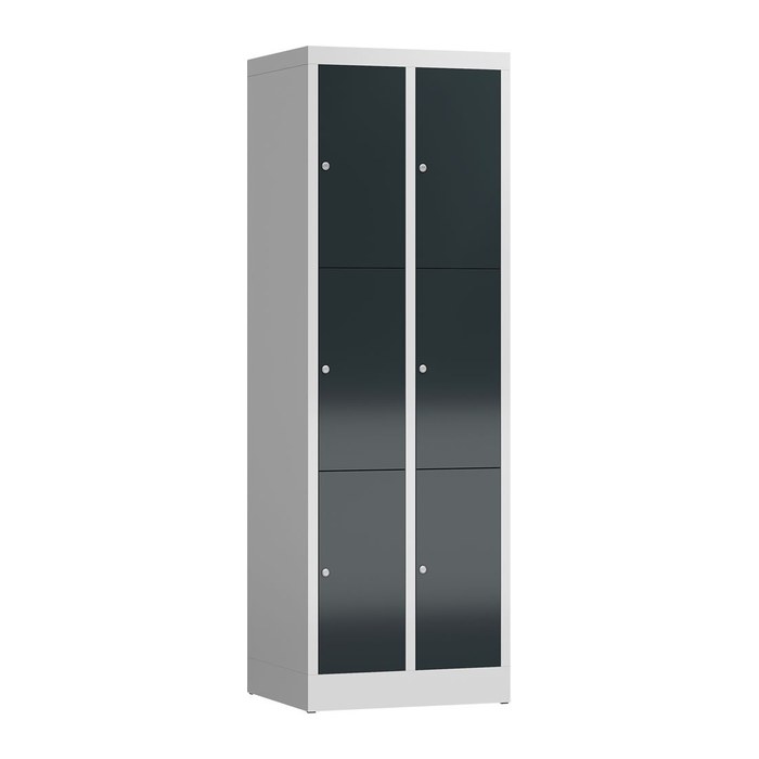 ClassiX Schließfachschrank anthrazit, lichtgrau X-520328, 6 Schließfächer 59,0 x 50,0 x 180,0 cm