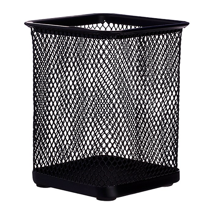 DELI Stifteköcher Mesh eckig 8x8x9,7cm schwarz