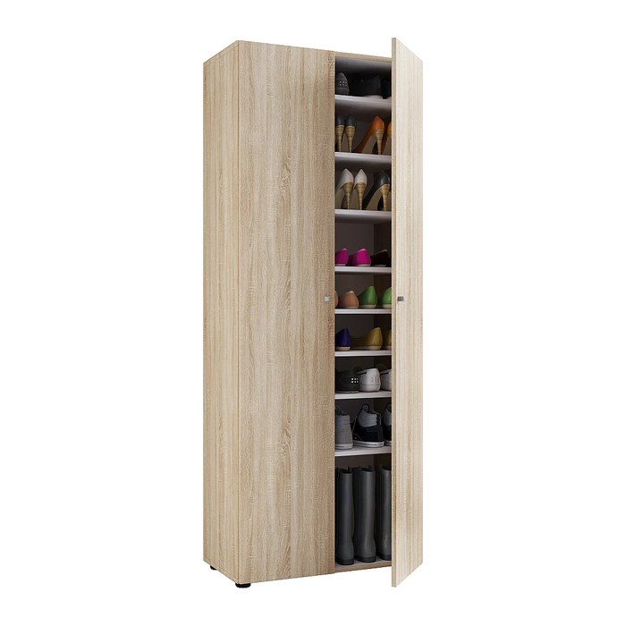 VCM my home Schuhschrank Vandol I, 913071 sonoma-eiche 8 Fachböden 71,0 x 37,0 x 180,0 cm