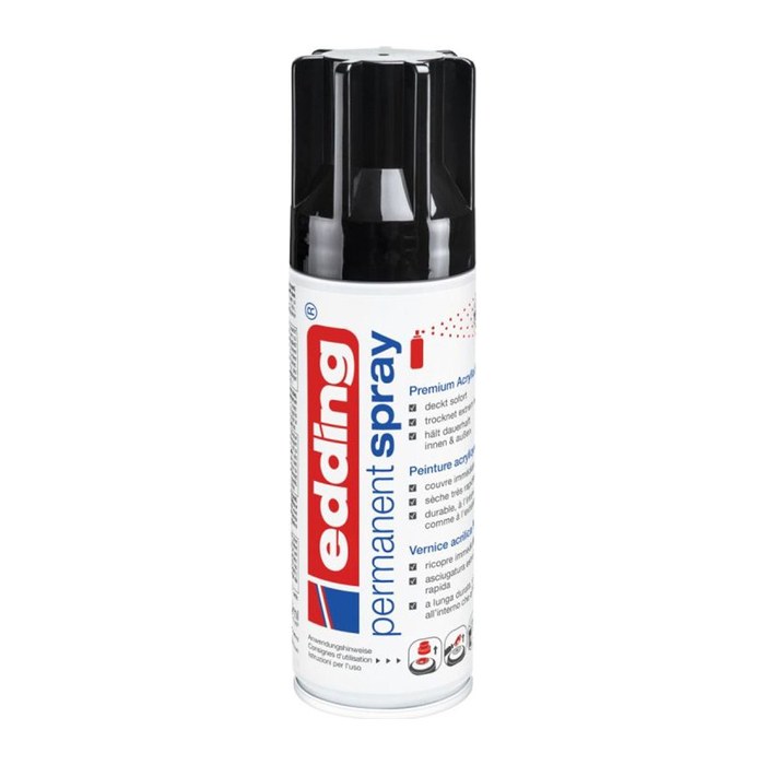 edding 5200 Acrylspray Sprühfarbe tiefschwarz glänzend, 1 St.