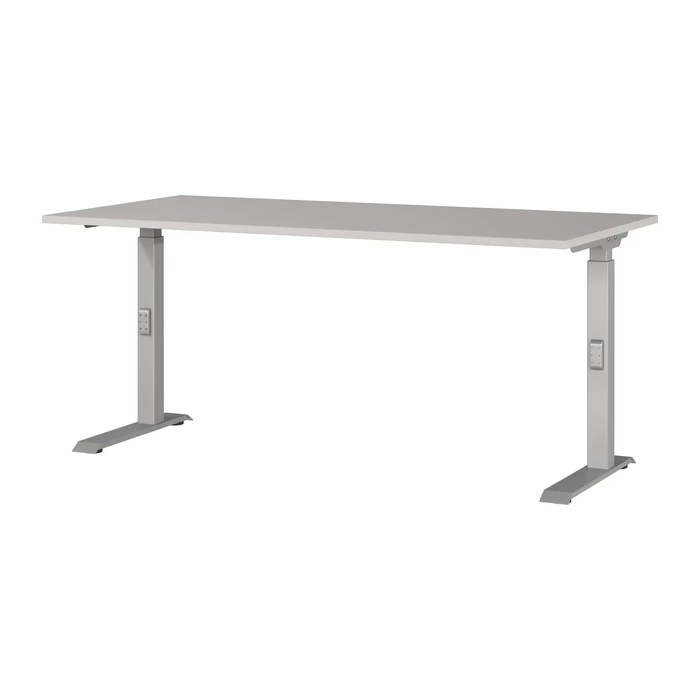 GERMANIA DOWNEY höhenverstellbarer Schreibtisch kaschmir rechteckig, C-Fuß-Gestell silber 160,0 x 80,0 cm