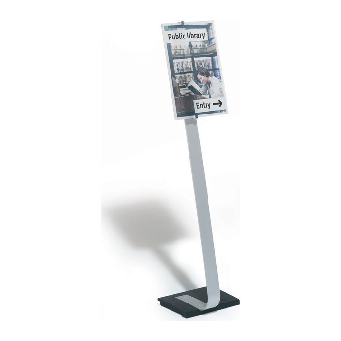 DURABLE Infoständer CRYSTAL SIGN silber DIN A3 29,7 - 43,8 x 21,5 x 113,0 - 125,0 cm, 1 St.