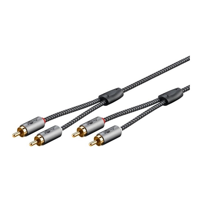 goobay Cinch Kabel 1,0 m silber, schwarz, 1 St.