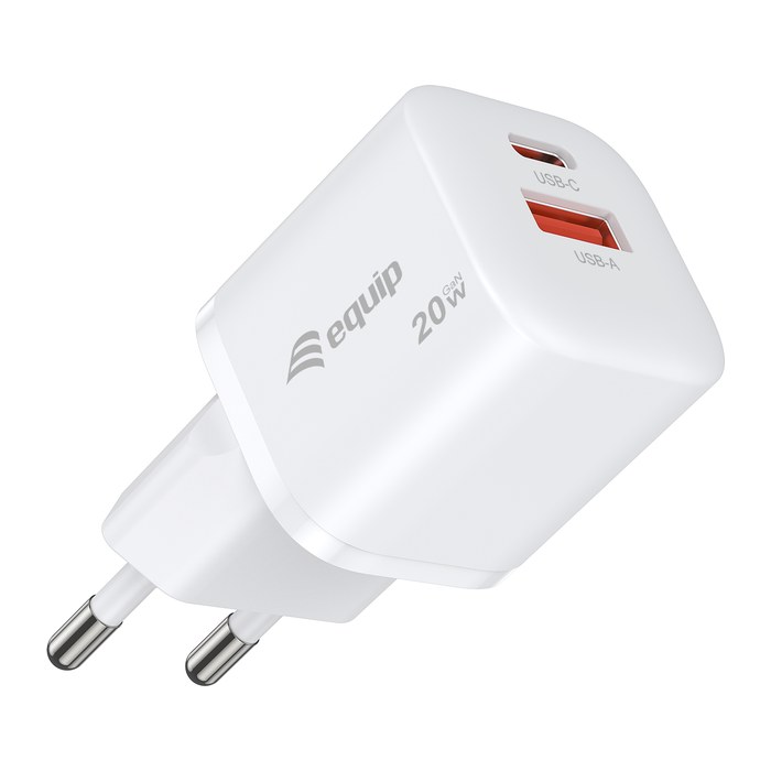 Equip Ladegerät 2Port USB-C PD3.0/USB-A GaN 25St.20W ÜSS ws