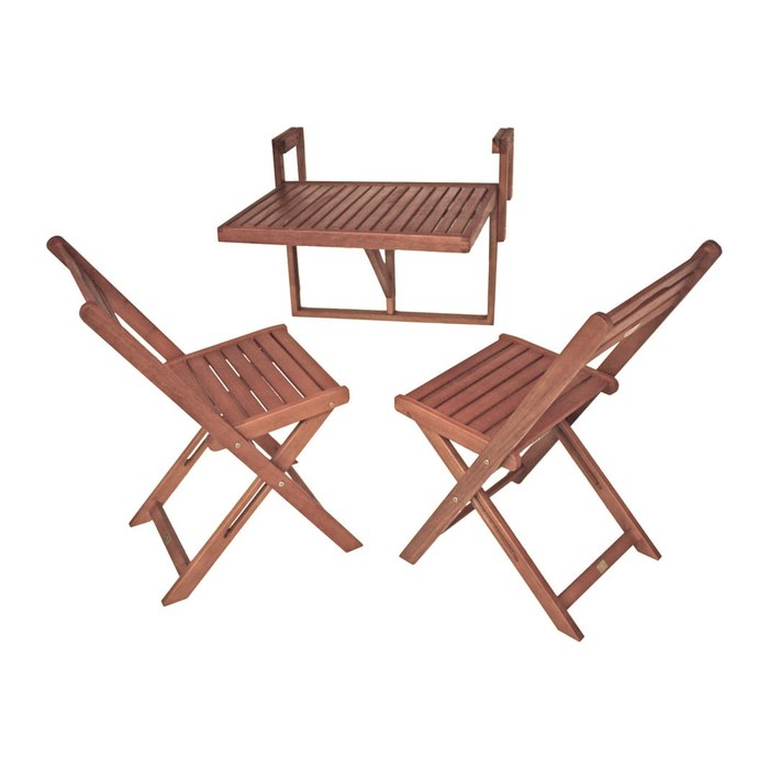 Garden Pleasure Sitzgruppe BERKLEY, braun Holz, 3-teilig