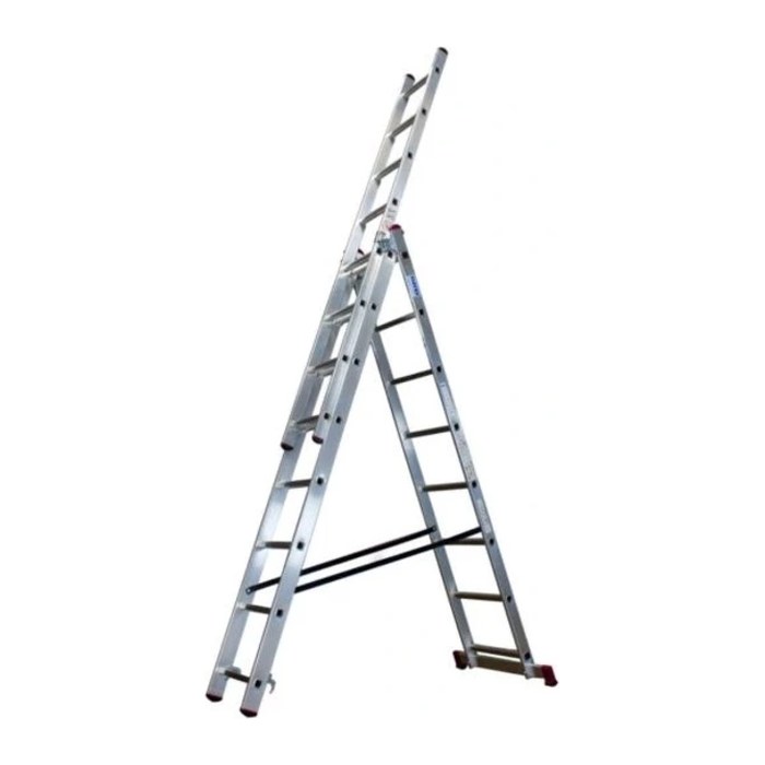 KRAUSE Vielzweckleiter CORDA silber 3x 8 Sprossen, H: 225,0 cm