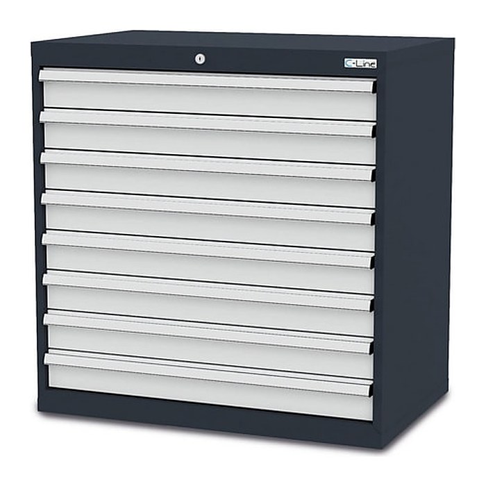 Simplaflex® Systemeinrichter C-Line Schubladenschrank anthrazit 8 Schubladen 90,0 x 57,5 x 92,0 cm, 1 St.