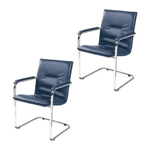 Nowy Styl Besucherstühle Rumba RUMBA CHROM V53N blau Kunstleder, 2 St.
