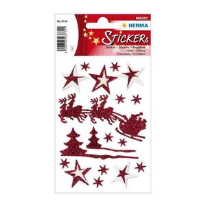 HERMA Aufkleber Weihnachtsmotive, rot, 18 Etiketten