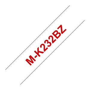 brother Schriftband M-K M-K232 MK232BZ, 12 mm, rot auf weiß, 1 St.