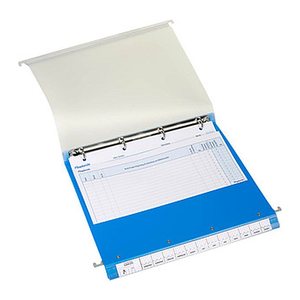 BOI Patienten-Dokumentations-Hängemappe 2-Ringe Click 2 Stationär blau Boden: 2,5 cm, 1 St.