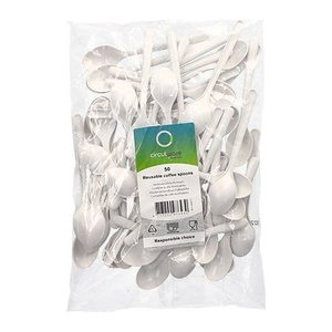 circulware RESBONSIBLES Mehrweg-Kaffeelöffel, Kunststoff weiß, 50 St.