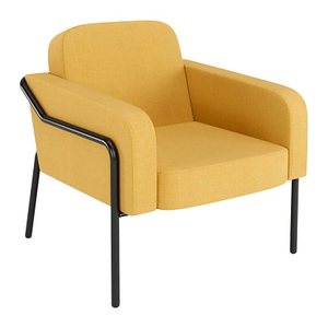 medso powered by PAPERFLOW Sessel MEDSO L Rund gelb schwarz Stoff 75,0 x 74,3 x 73,6 cm, 1 St.