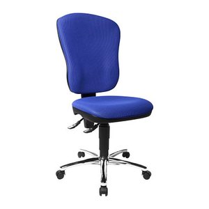 Topstar Bürostuhl Steel Point 80, 8189 BB6 Stoff blau, Gestell chrom