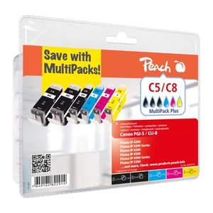 Peach Patrone Canon PG-5XL/CLI-8 MultiPack Plus 2xbk,c,m,y remanufactured