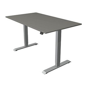 Kerkmann Move 1 elektrisch höhenverstellbarer Schreibtisch grafit rechteckig, T-Fuß-Gestell silber 140,0 x 80,0 cm