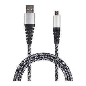2GO USB Lade-/Datenkabel USB-A-Micro-USB 100cm Nylon silber