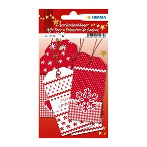 HERMA Weihnachtsgeschenkanhänger White Christmas 6 Stück