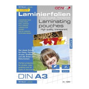 GENIE Laminiertaschen 50 A3 Folien 80 Mic.
