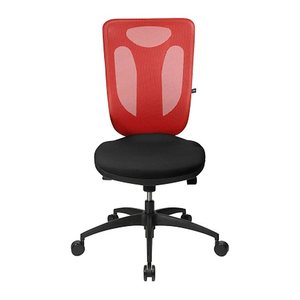 Topstar Bürostuhl Net Pro 100, NN100 T201 Stoff rot, Gestell schwarz