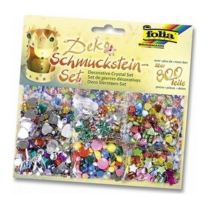 folia Schmucksteine mehrfarbig Basic 800 Teile, 1 Pack