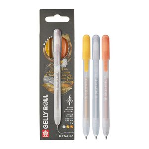 Sakura Gelly Roll Retractable Classic Gelschreiber transparent 0,45 mm, Schreibfarbe: farbsortiert, 3 St.