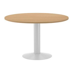 rocada Mehrzwecktisch eiche rund, Säulenfuß weiß, 120,0 x 120,0 x 72,0 cm
