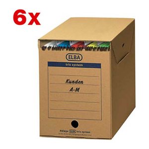 ELBA Archivboxen tric system braun 24,0 x 34,1 x 31,5 cm, 6 St.