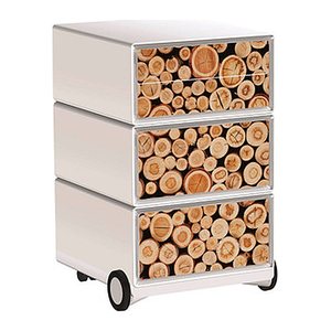 PAPERFLOW easyBox Industrial Rollcontainer weiß, bunt 61811 4 Auszüge 39,0 x 43,6 x 64,2 cm