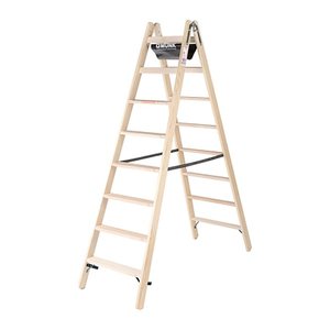 MUNK Stehleiter beidseitig 33816 natur 2x 8 Sprossen, H: 236,0 cm