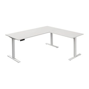 Kerkmann Move 3 elektrisch höhenverstellbarer Schreibtisch weiß L-Form, T-Fuß-Gestell weiß 180,0 x 80,0 cm