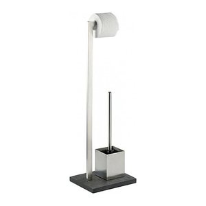 WENKO WC-Garnitur Slate Rock schwarz Metall, 1 St.
