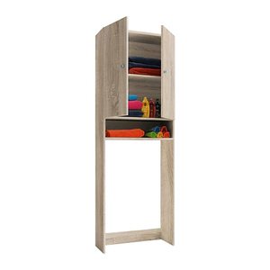 VCM my bath Waschmaschinenschrank Lona, 913841 sonoma-eiche 1 Fachboden 64,0 x 27,0 x 182,0 cm
