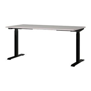 GERMANIA JET höhenverstellbarer Schreibtisch kaschmir rechteckig, T-Fuß-Gestell schwarz 160,0 x 80,0 cm