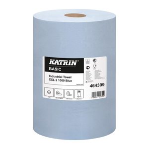 KATRIN Putztuchrollen XXL 2 Blue 2-lagig blau, 1.000 Blätter, 2 Rollen