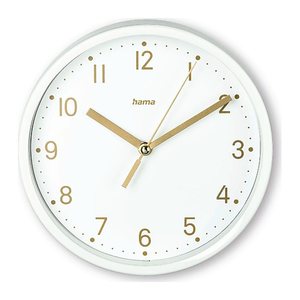 hama Wanduhr Madeira weiß Kunststoff, Ø 16,0 cm