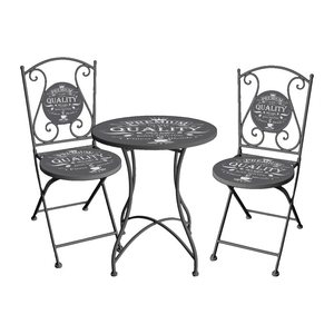 Garden Pleasure Sitzgruppe ROYAL, dunkelgrau Metall, 3-teilig