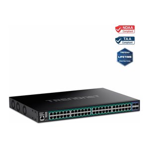 TRENDnet Switch 52-Port Gbit PoE+ WebSma 740W 4x10G SFP+ 19"