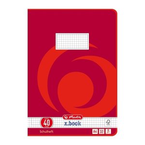 herlitz Schulheft x.book Lineatur 40 kariert DIN A4 Rand rundum, 32 Blatt, 1 St.