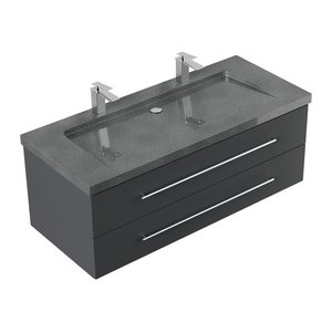 POSSEIK Waschbecken mit Unterschrank YAMO 130 grafit 130,0 x 45,0 x 50,0 cm