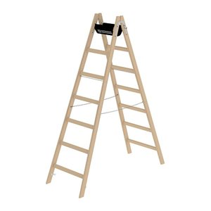 MUNK Stehleiter beidseitig 33214 natur 2x 7 Sprossen, H: 207,0 cm