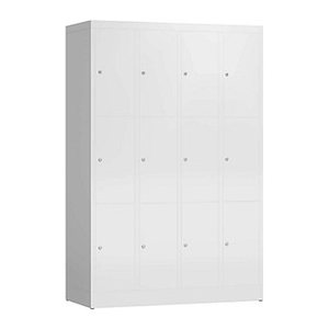ClassiX Schließfachschrank signalweiß X-520347, 12 Schließfächer 118,5 x 50,0 x 180,0 cm