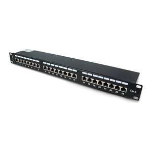 LANBERG 19" Patchpanel 1U 24-Port CAT.6 FTP geschirmt sw