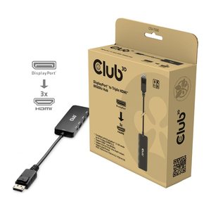 Club3D Adapter DisplayPort 2.1 > 3x HDMI 2.1 8K60Hz retail